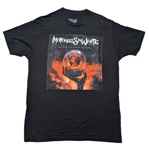 Motionless in White Large Black Short Sleeve Graphic Tee Shirt Band Merch GLOBE